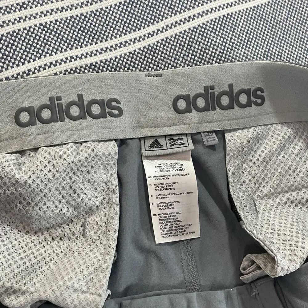Adidas Performance Golf Pants Men's Fit 35x32 (36x32 Tag) Gray Stretch Chinos